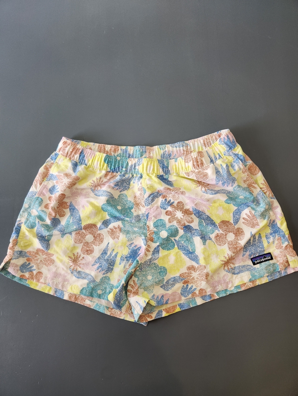 NWOT Patagonia Women’s Barely Baggies 2 1/2 In Shorts Large Floral Athletic